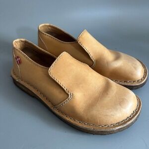 Duckfeet Lolland Tan Leather Slip On Shoes Danish Crepe Sole Mens 8 Womens 10 41